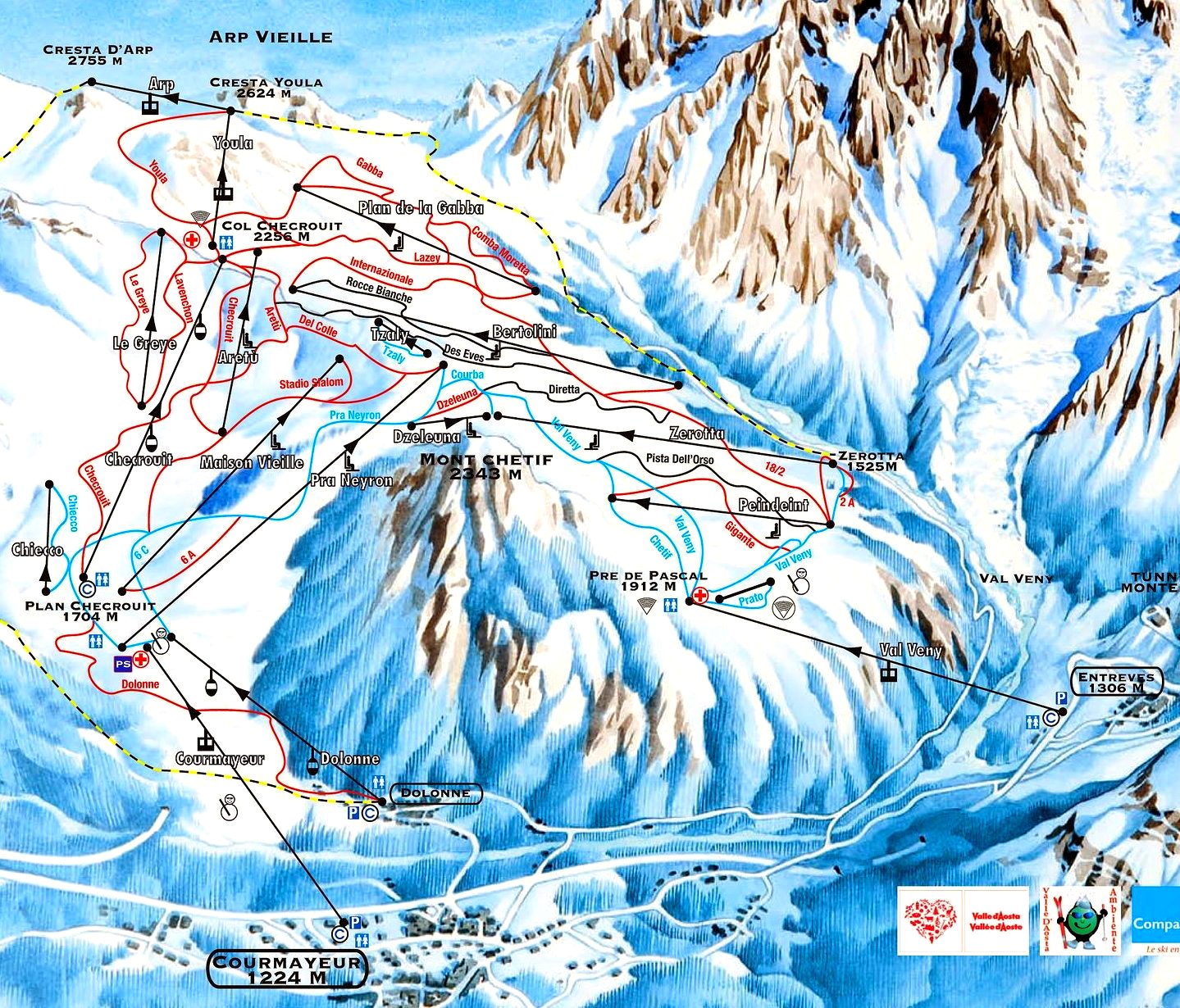 ChamonixCourmayeur Ski Map