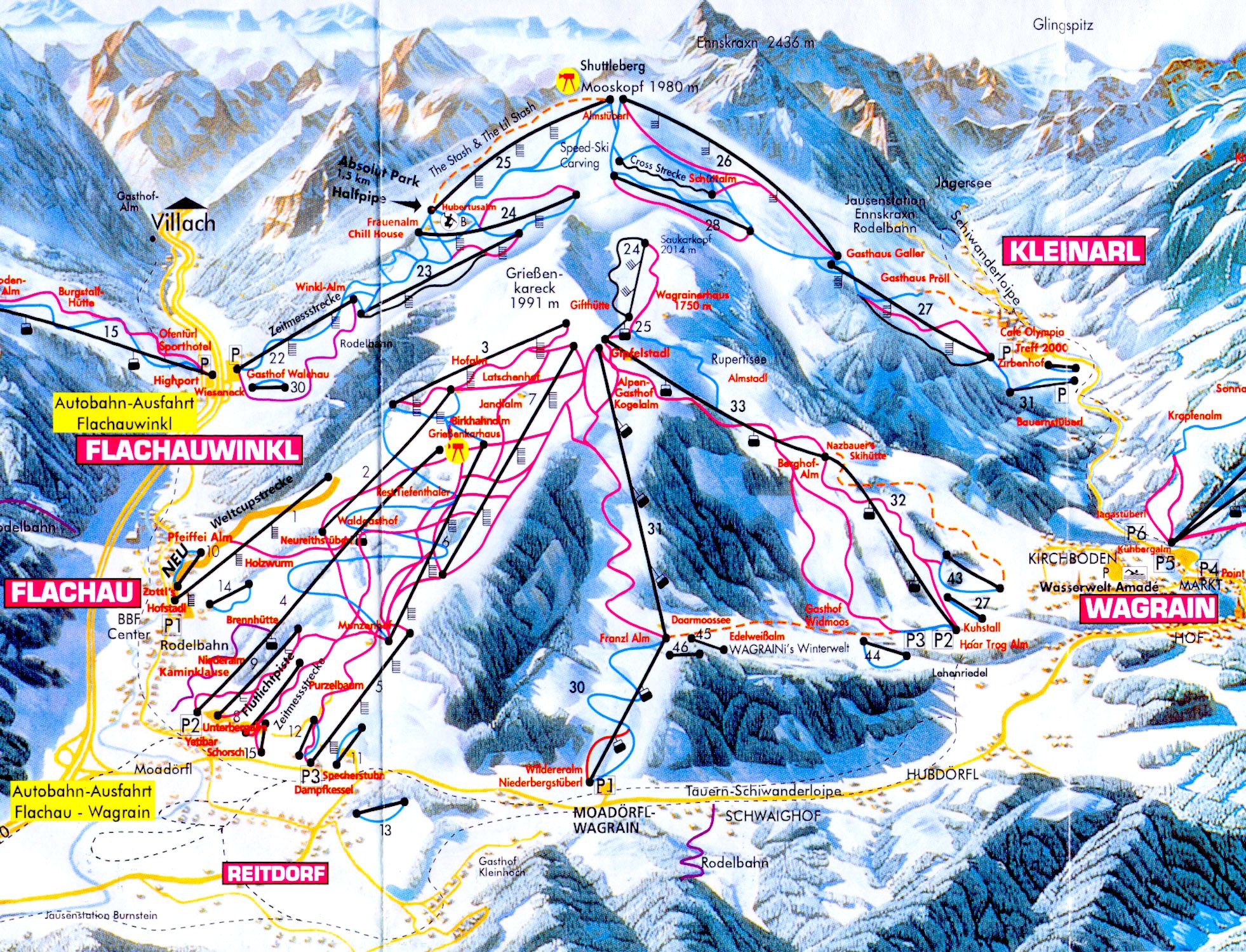 Flachau Ski Map - skiflicks.com