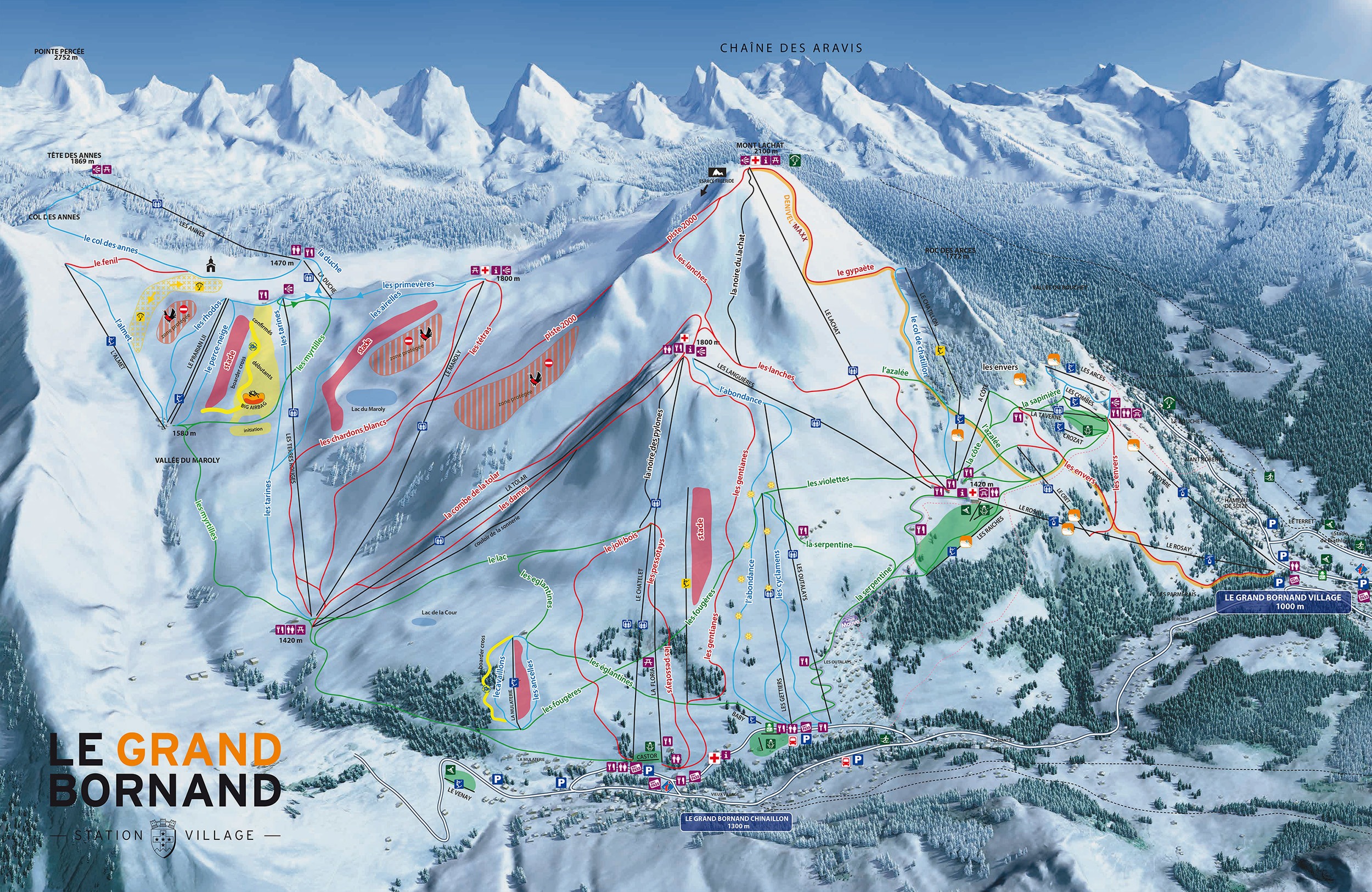 Le Grand Bornand Ski Map Skiflicks Le Grand Bornand Ski Map Skiflicks